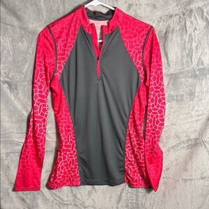 Mountain Hardwear quarter zip pullover women’s size M‎ pink Gray Long Sleeve Top